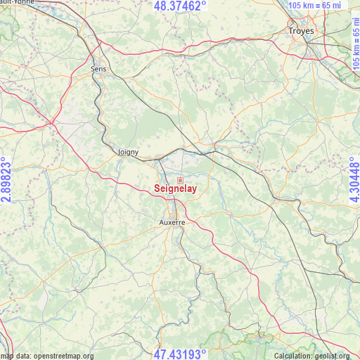 Seignelay on map