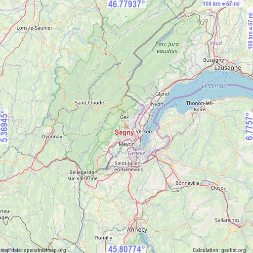 Ségny on map