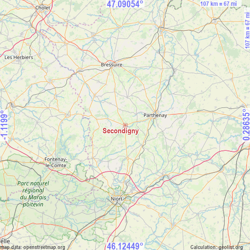 Secondigny on map