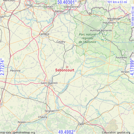 Seboncourt on map