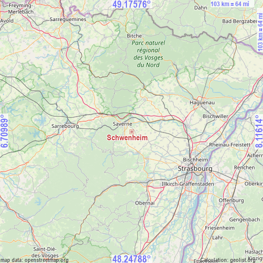 Schwenheim on map