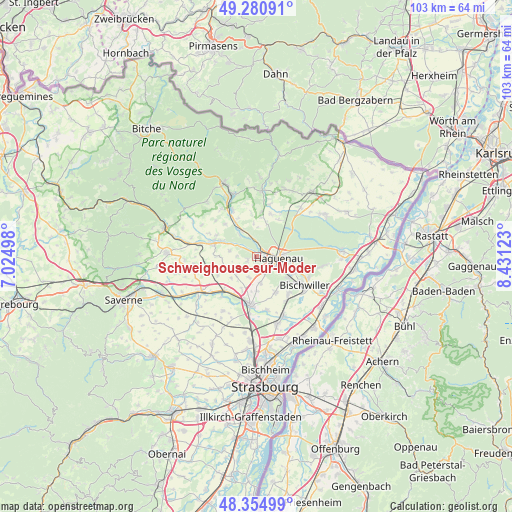 Schweighouse-sur-Moder on map