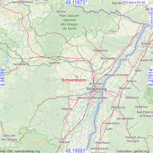 Schnersheim on map