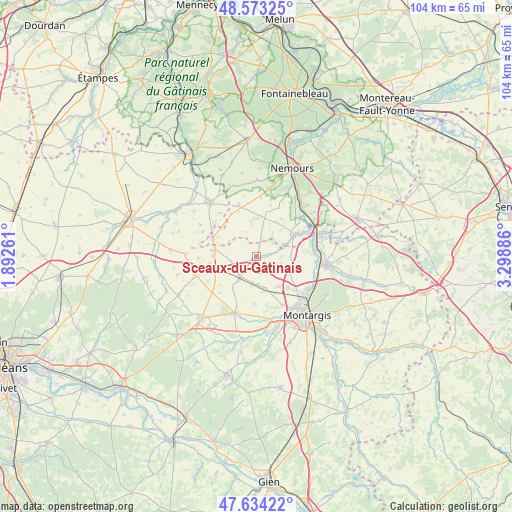 Sceaux-du-Gâtinais on map