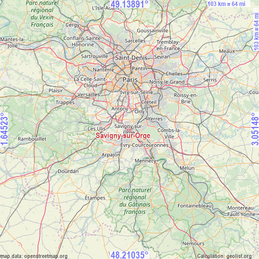 Savigny-sur-Orge on map