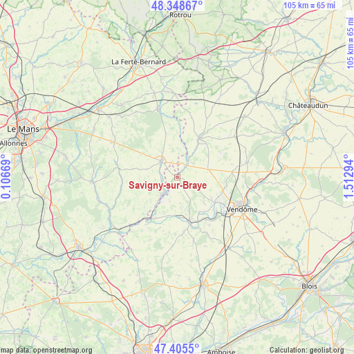 Savigny-sur-Braye on map