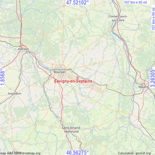 Savigny-en-Septaine on map