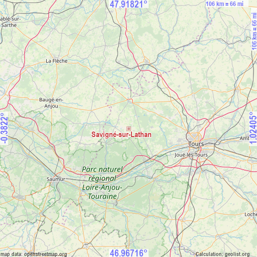 Savigné-sur-Lathan on map
