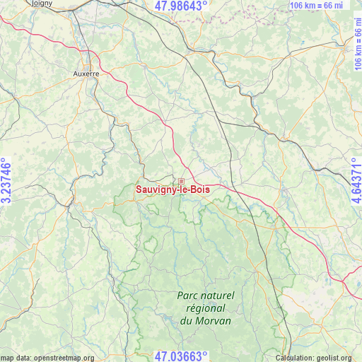 Sauvigny-le-Bois on map