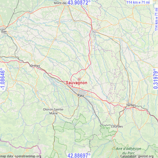 Sauvagnon on map