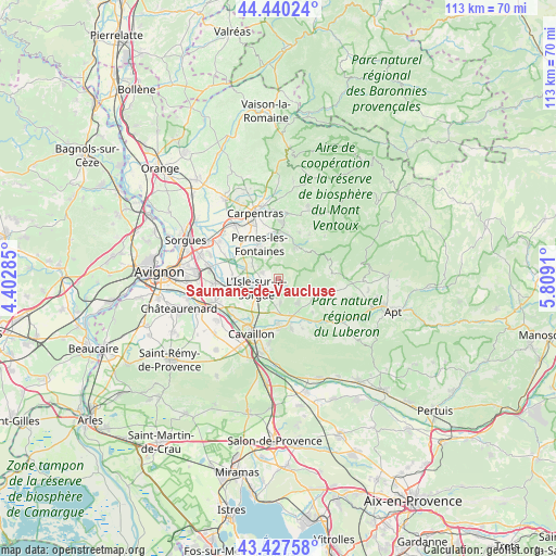 Saumane-de-Vaucluse on map