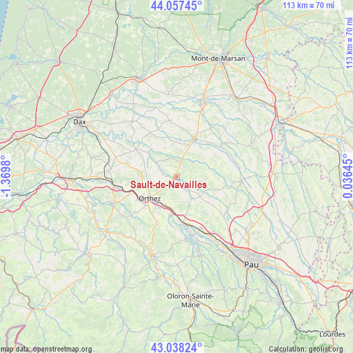 Sault-de-Navailles on map