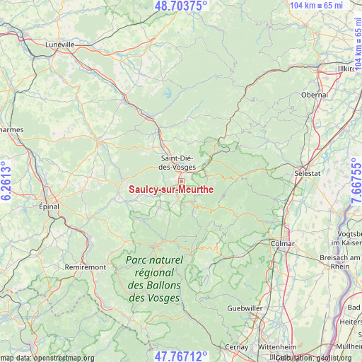 Saulcy-sur-Meurthe on map