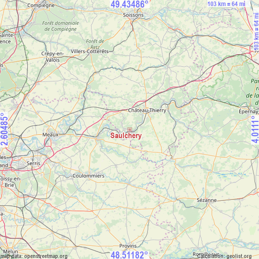 Saulchery on map
