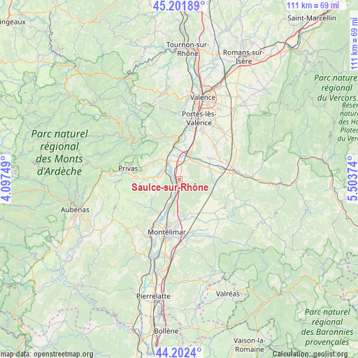 Saulce-sur-Rhône on map