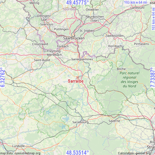 Sarralbe on map