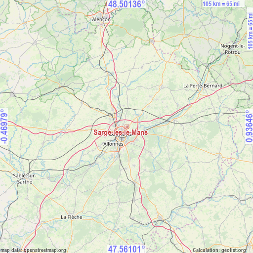 Sargé-lès-le-Mans on map