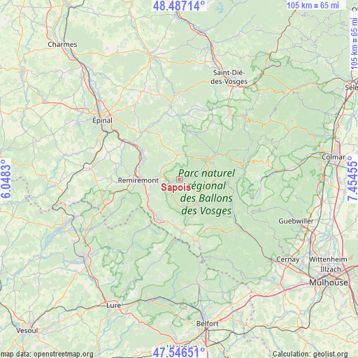 Sapois on map