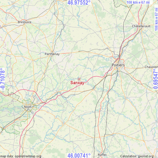 Sanxay on map