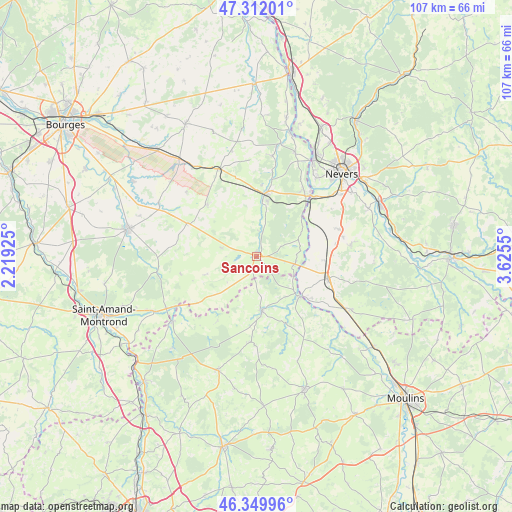 Sancoins on map