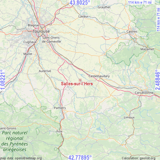 Salles-sur-l’Hers on map