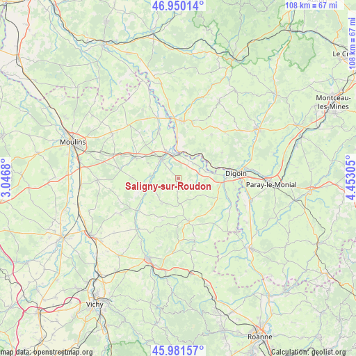 Saligny-sur-Roudon on map