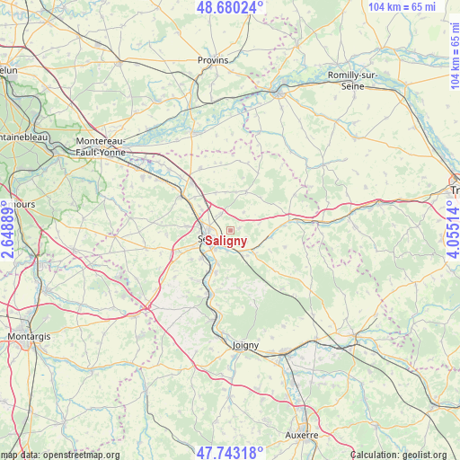 Saligny on map