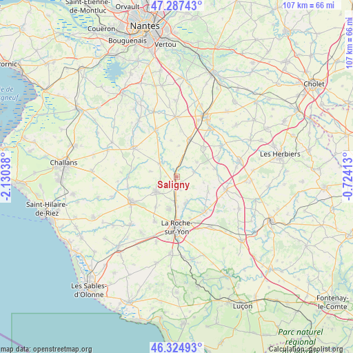 Saligny on map