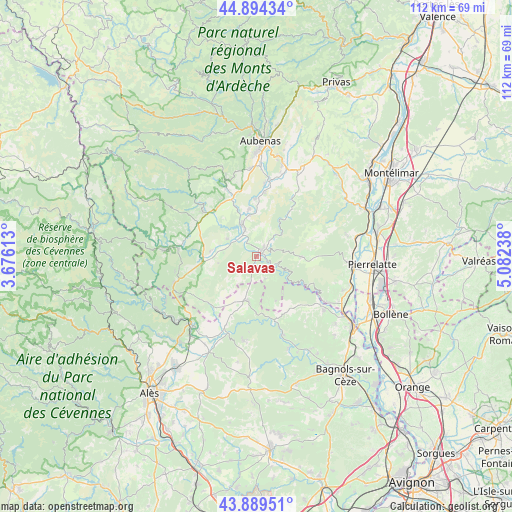 Salavas on map