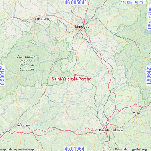 Saint-Yrieix-la-Perche on map
