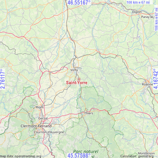 Saint-Yorre on map