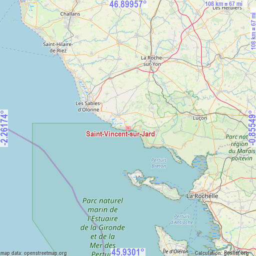 Saint-Vincent-sur-Jard on map