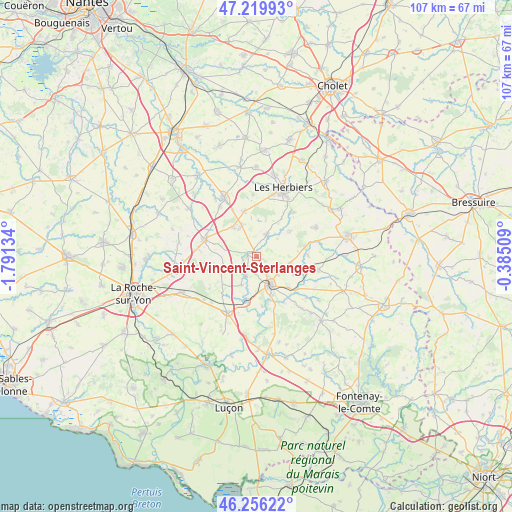 Saint-Vincent-Sterlanges on map