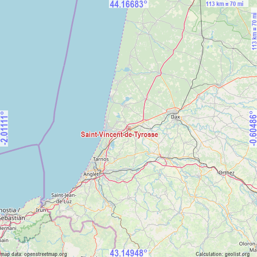 Saint-Vincent-de-Tyrosse on map