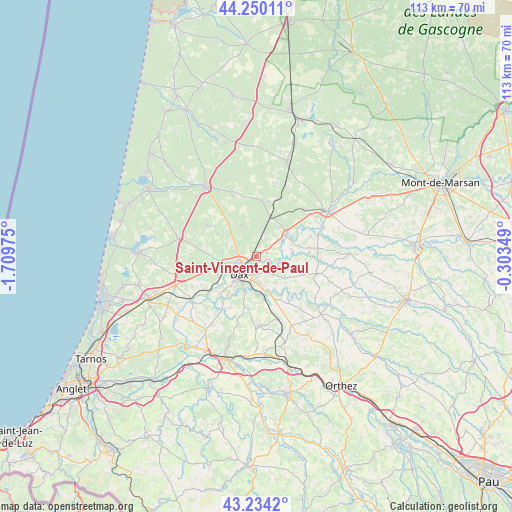 Saint-Vincent-de-Paul on map