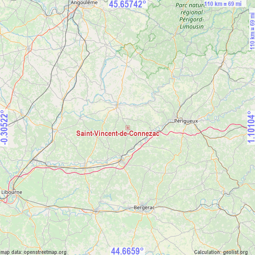 Saint-Vincent-de-Connezac on map