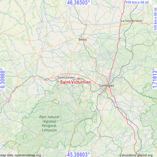 Saint-Victurnien on map