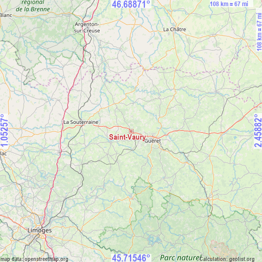 Saint-Vaury on map
