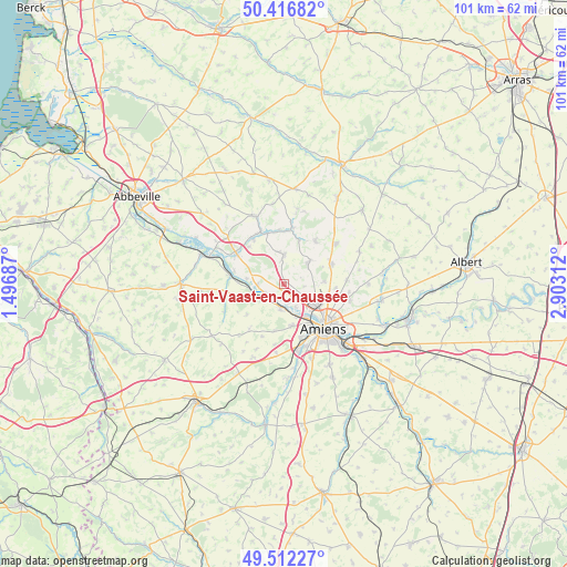Saint-Vaast-en-Chaussée on map