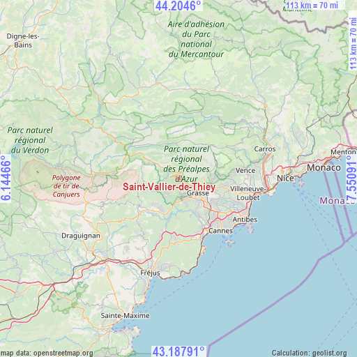 Saint-Vallier-de-Thiey on map