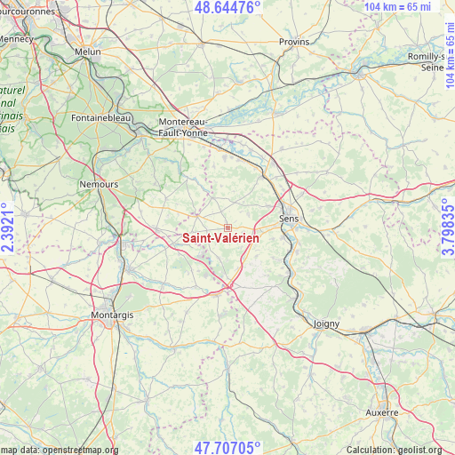 Saint-Valérien on map