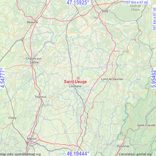 Saint-Usuge on map