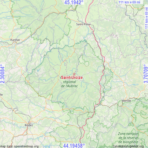 Saint-Urcize on map