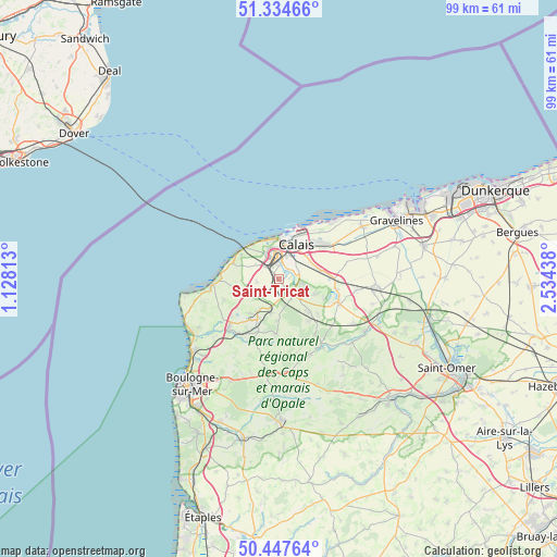 Saint-Tricat on map