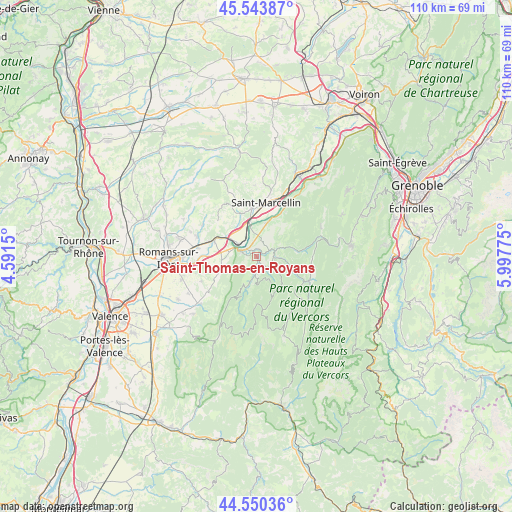 Saint-Thomas-en-Royans on map