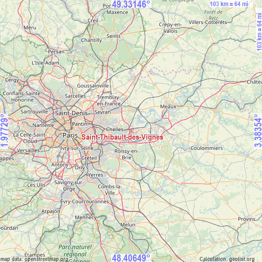 Saint-Thibault-des-Vignes on map