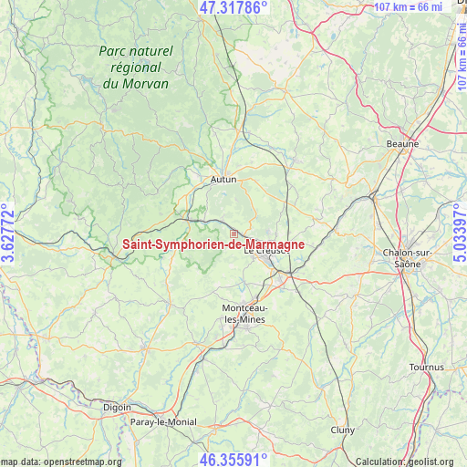 Saint-Symphorien-de-Marmagne on map