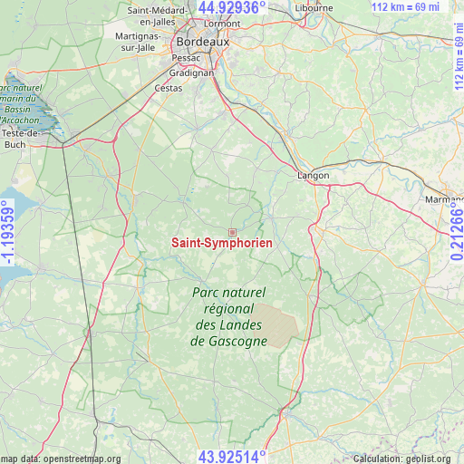 Saint-Symphorien on map