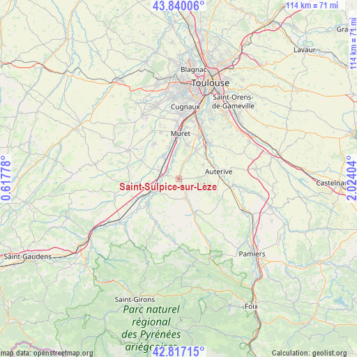 Saint-Sulpice-sur-Lèze on map