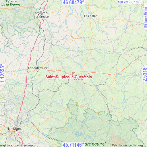 Saint-Sulpice-le-Guérétois on map